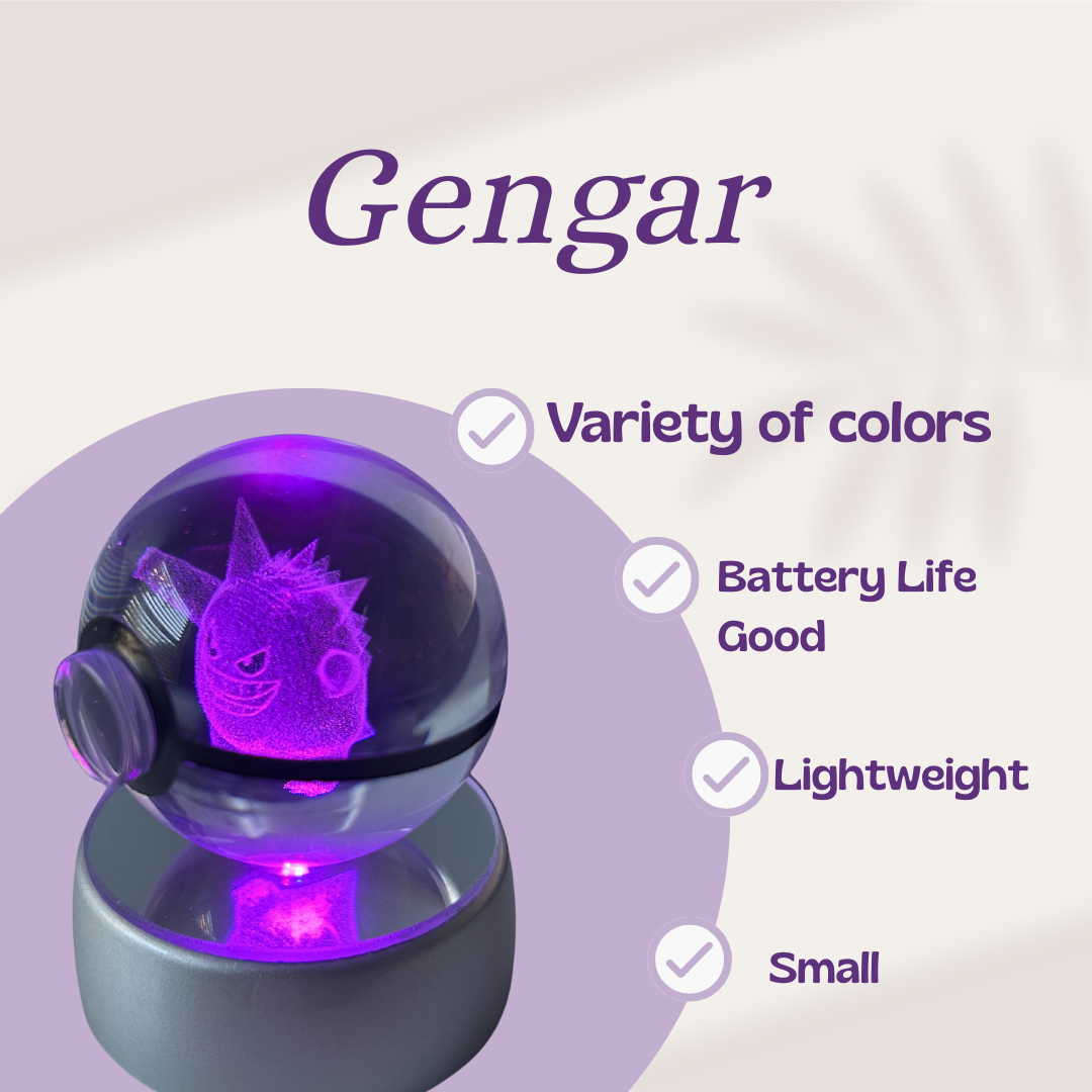 Crystal Pokeball Pikachu Gengar Mew